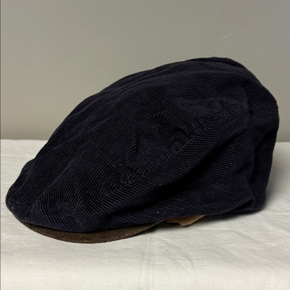 Lands’ End Navy Corduroy Flat Cap Hat Size Large - Picture 2 of 7